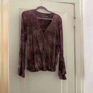 Bell sleeve top tie dye